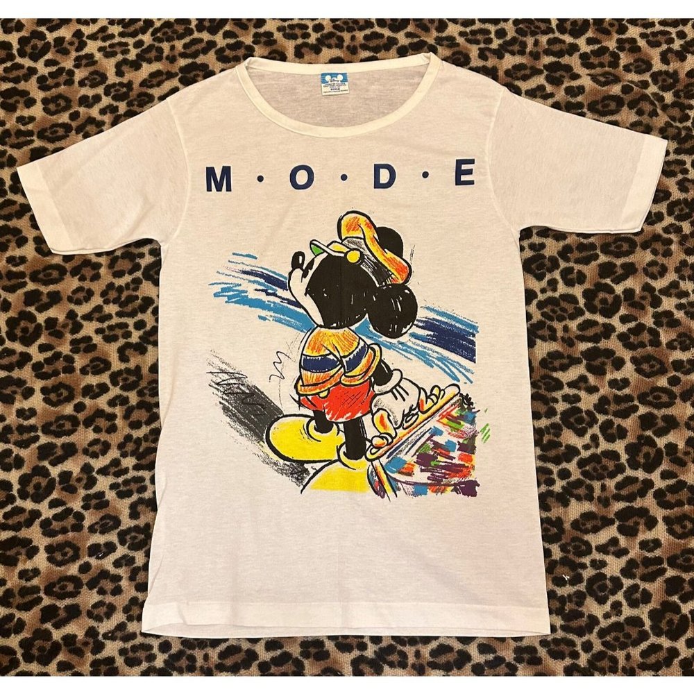 Vtg 1980s DISNEY CHARACTER FASHIONS MICKEY MOUSE MODE T-Shirt Medium Suitcase